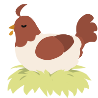 chocolate brownie, a cream and russet chicken with a head pattern