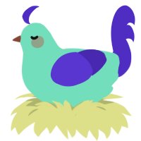 (unnamed), a mint and indigo chicken