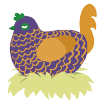 Dean WinCh00kster, a overcast and orange chicken with a lace pattern