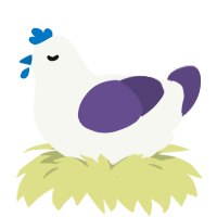 A white and overcast chicken