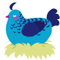 (unnamed), a cerulean and navy chicken with a half-lace pattern
