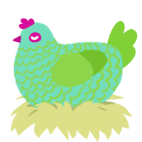 (unnamed), a mint and grass chicken with a lace pattern
