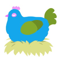 A sky and chartreuse chicken