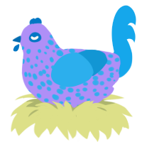 (unnamed), a lilac and sky chicken with a speckle pattern