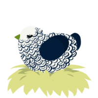 Maraña orphan, a white and tumblr chicken with a double-lace pattern
