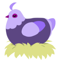 A overcast and lilac chicken with a head pattern