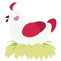 A white and crimson chicken