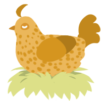 it look like sponge, a honey and ochre chicken with a speckle pattern