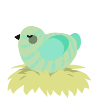 A gluppy and mint chicken with a bar pattern