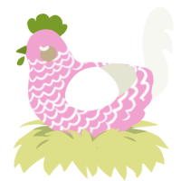 disease, a pink and white chicken with a lace pattern