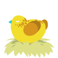 Banana, a yellow and ochre chicken with a neck-speckle pattern