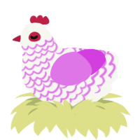 (unnamed), a white and orchid chicken with a lace pattern