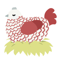 (unnamed), a white and red chicken with a lace pattern