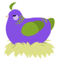 (unnamed), a blurple and chartreuse chicken with a neck-band pattern