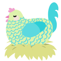 (unnamed), a apple and aqua chicken with a lace pattern