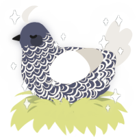 Echo in Starry Sky, a navy and honey chicken with a double-lace pattern