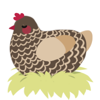 A bark and beige chicken with a lace pattern