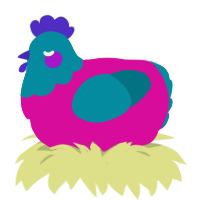 A fuchsia and sea chicken with a head pattern