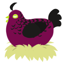 A wine and sable chicken with a half-lace pattern
