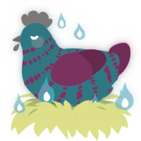 Trainwreck, a sea and wine chicken with a bar pattern