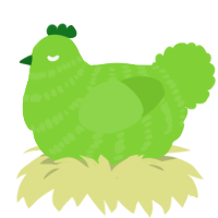A grass chicken with a bar pattern