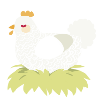 Lucio, a white chicken with a double-lace pattern