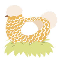 A honey and cream chicken with a lace pattern