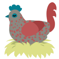 need for project, a ash and red chicken with a speckle pattern