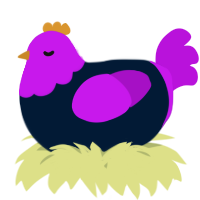 A tumblr and amethyst chicken with a head pattern