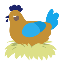 A gold and sky chicken