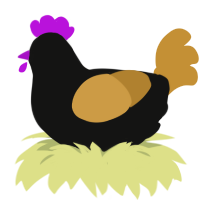 Thing, a black and gold chicken