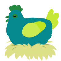 A teal and lime chicken