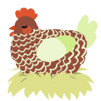 (unnamed), a russet and apple chicken with a lace pattern