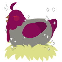A ash and wine chicken with a head pattern