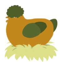 A ochre and olive chicken