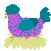 A orchid and sea chicken with a speckle pattern