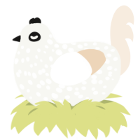 Whipped Cream, a white and cream chicken with a speckle pattern