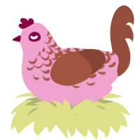 (unnamed), a pink and russet chicken with a half-lace pattern