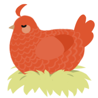 (unnamed), a vermilion chicken with a lace pattern