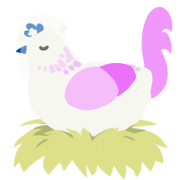 飘粉, a white and lavender chicken with a neck-speckle pattern