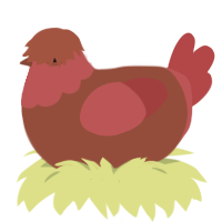 A russet and red chicken with a head pattern