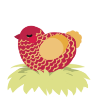 mcdonalds fry, a crimson and honey chicken with a lace pattern