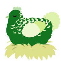 A leaf and apple chicken with a half-lace pattern