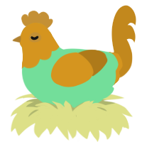 (unnamed), a spring and ochre chicken with a head pattern