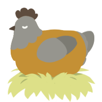 A gold and ash chicken with a head pattern