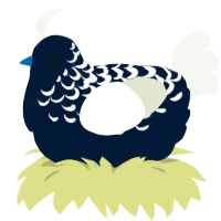 Yume, a tumblr and white chicken with a half-lace pattern