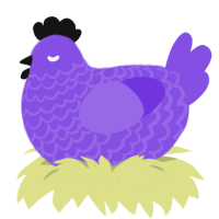 (unnamed), a blurple chicken with a lace pattern