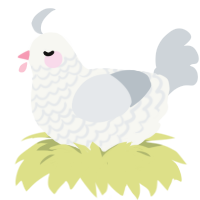 Butter, a white and mist chicken with a lace pattern
