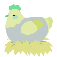 7 Up, a silver and lemon chicken with a head pattern
