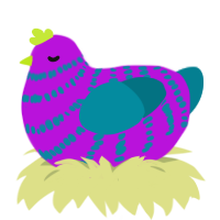 A amethyst and sea chicken with a bar pattern